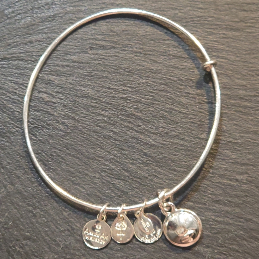 Alex and Ani December Birthstone Swarovski Blue Zircon Bracelet Bangle Charm - Picture 6 of 7